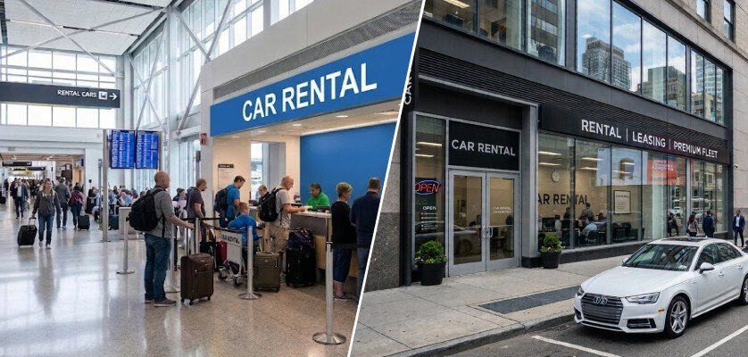 Choose the best location for picking up car rental this Thanksgiving