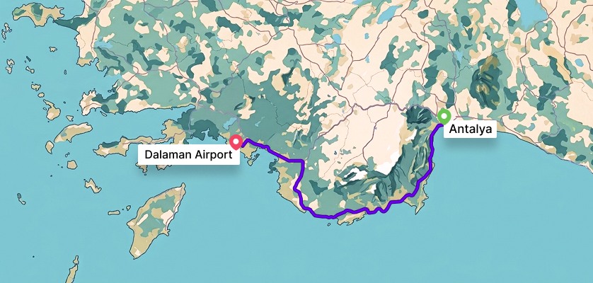 DLM Aiport to Antalya