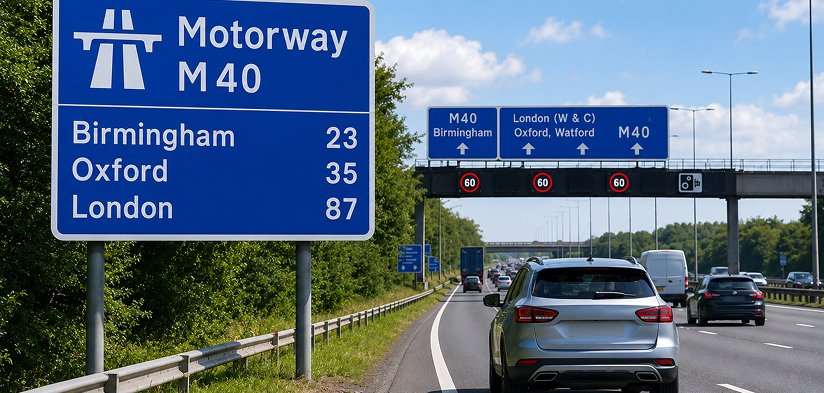 Motorway Sign on Highway