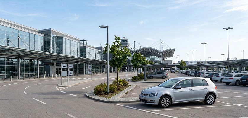 Car rental pickup at Munich Airport for exploring Munich and Bavaria